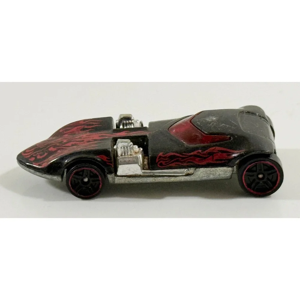Hot Wheels Twin Mill Kids 1:64 Black Red Flame Dual Engine Diecast Car B43